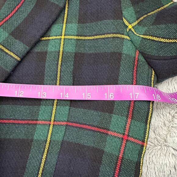 Sandro Paris Dark Green Plaid Wool Blend Double Breasted Blazer Size 36 … - Picture 7 of 11